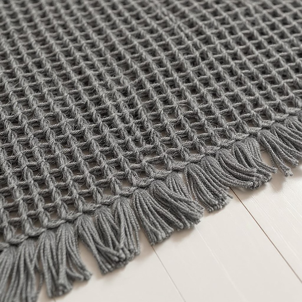Waffle weave bath mat close-up