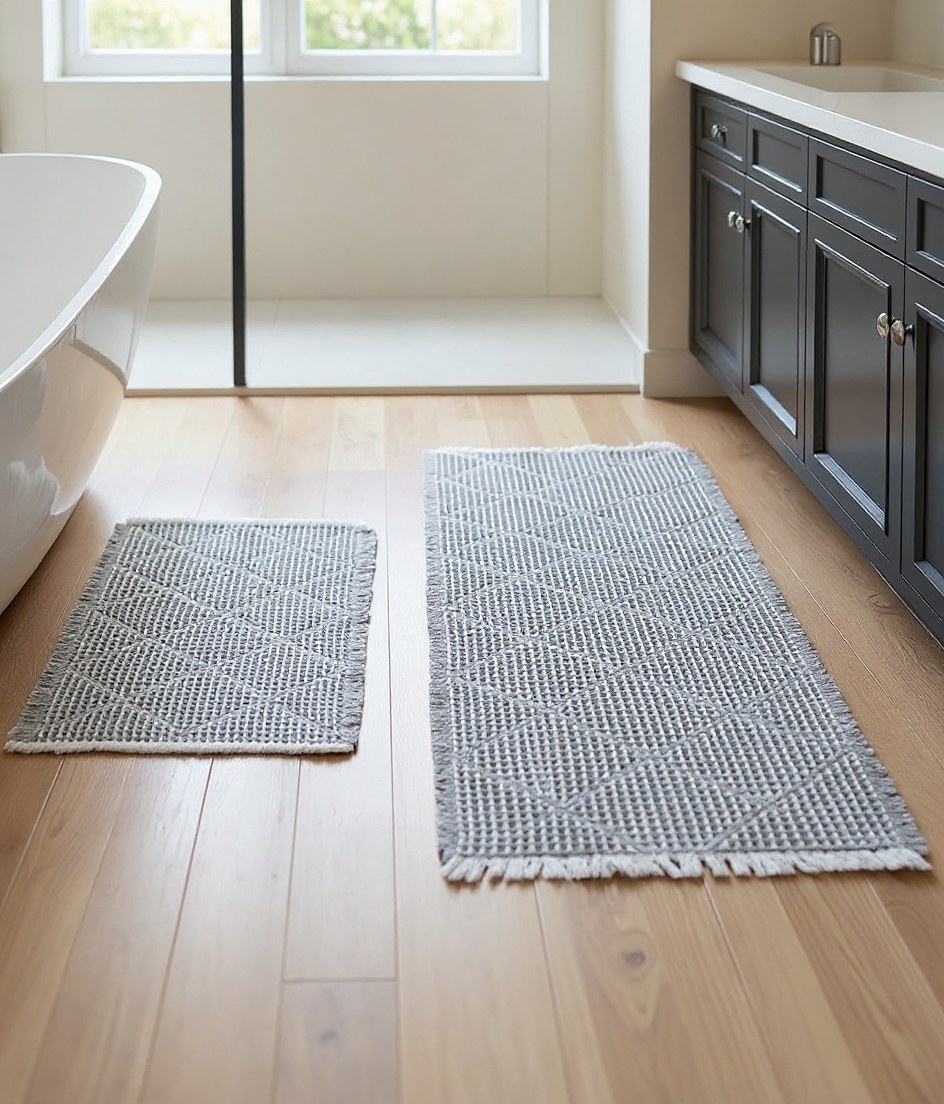 Pattern waffle bath mat