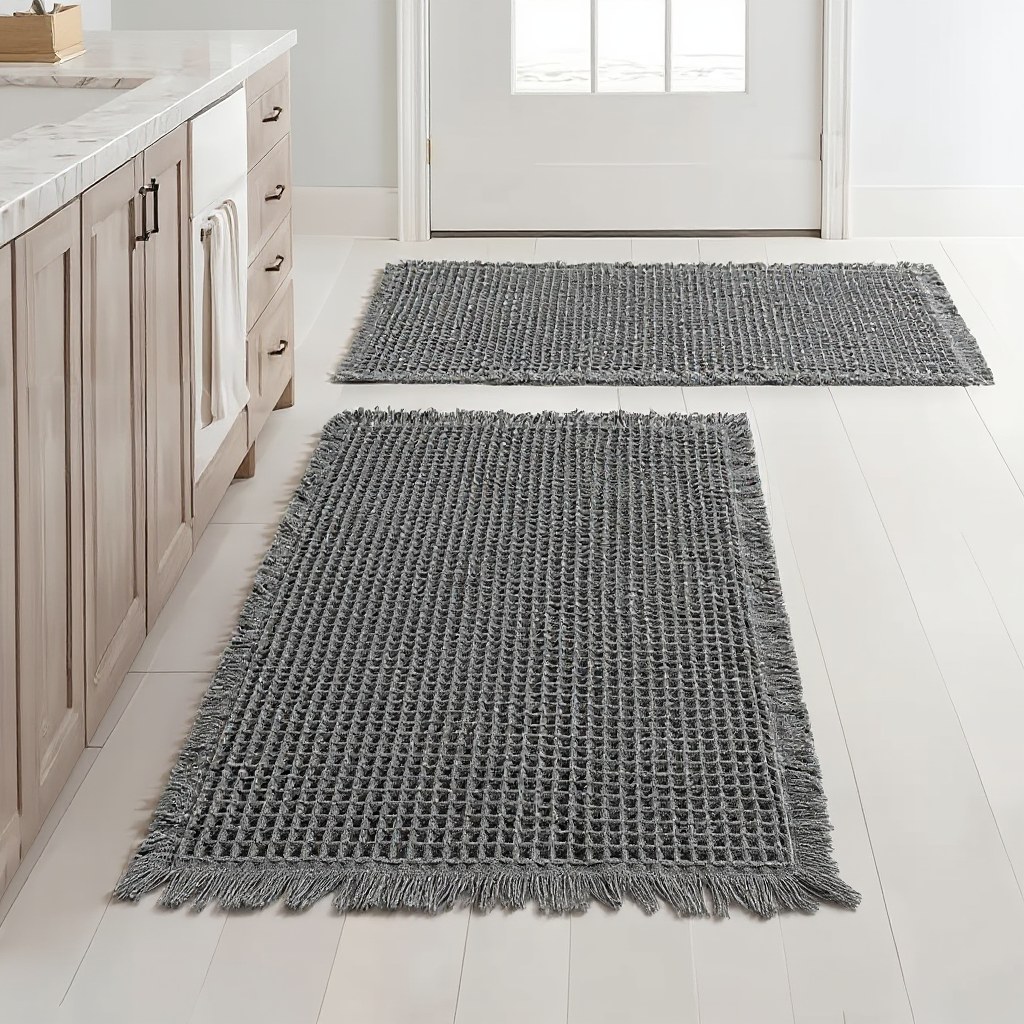 Two size waffle bath mat combo