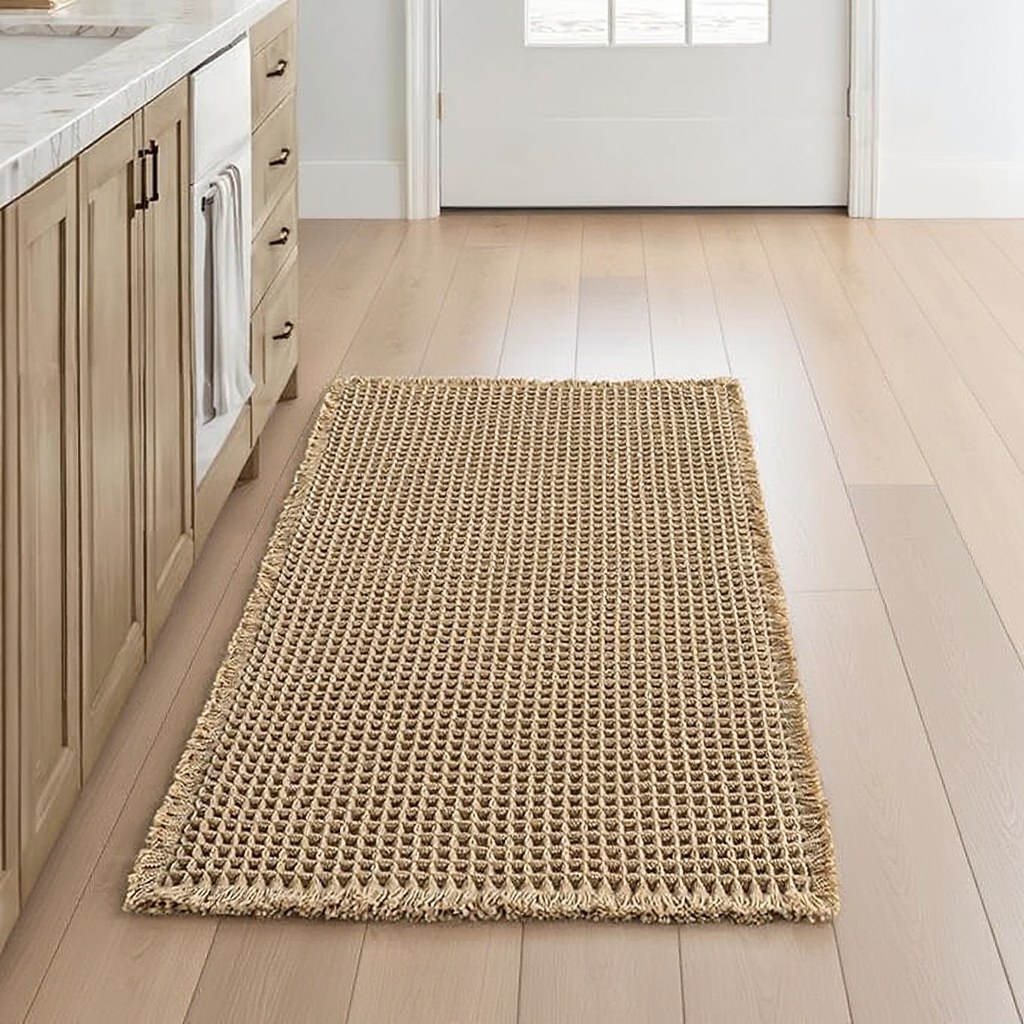 Tan waffle bath mat